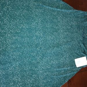 NWT LuLaRoe XL Azure teal with navy and white dots